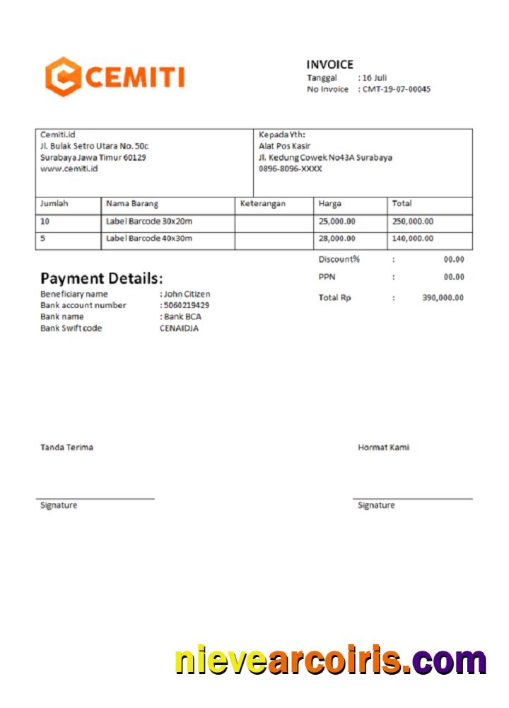 India Cemiti sports electronic community invoice